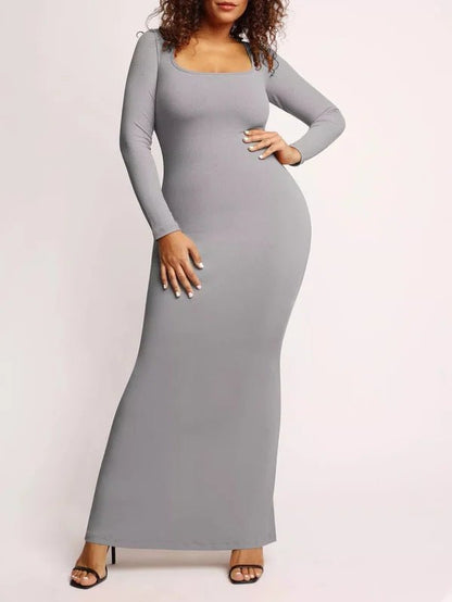 CASUAL SOFT LOUNGE LONG SLEEVE MAXI DRESS