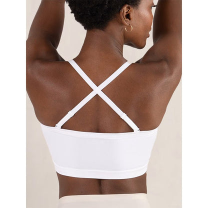 Convertible Strapless Bandeau Bra with Wireless Comfort, Anti-Slip Grip & Removable Straps Fit
