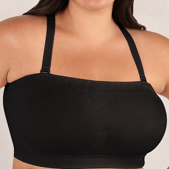 Convertible Strapless Bandeau Bra with Wireless Comfort, Anti-Slip Grip & Removable Straps Fit