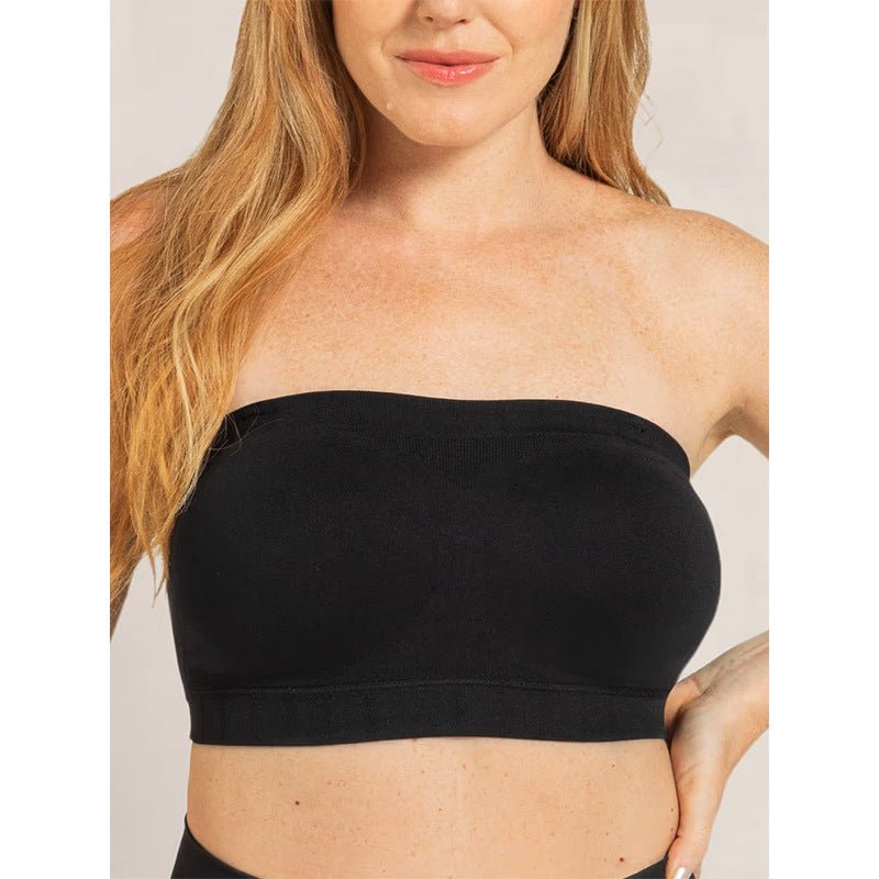 Convertible Strapless Bandeau Bra with Wireless Comfort, Anti-Slip Grip & Removable Straps Fit