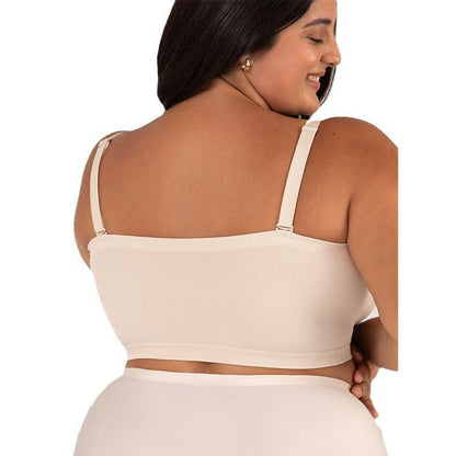 Convertible Strapless Bandeau Bra with Wireless Comfort, Anti-Slip Grip & Removable Straps Fit
