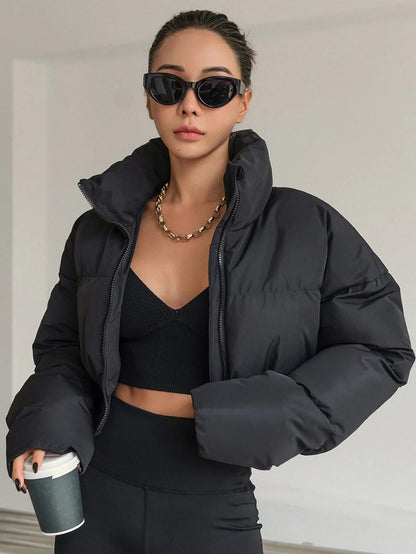 CROPPED MATTE PUFFER JACKET