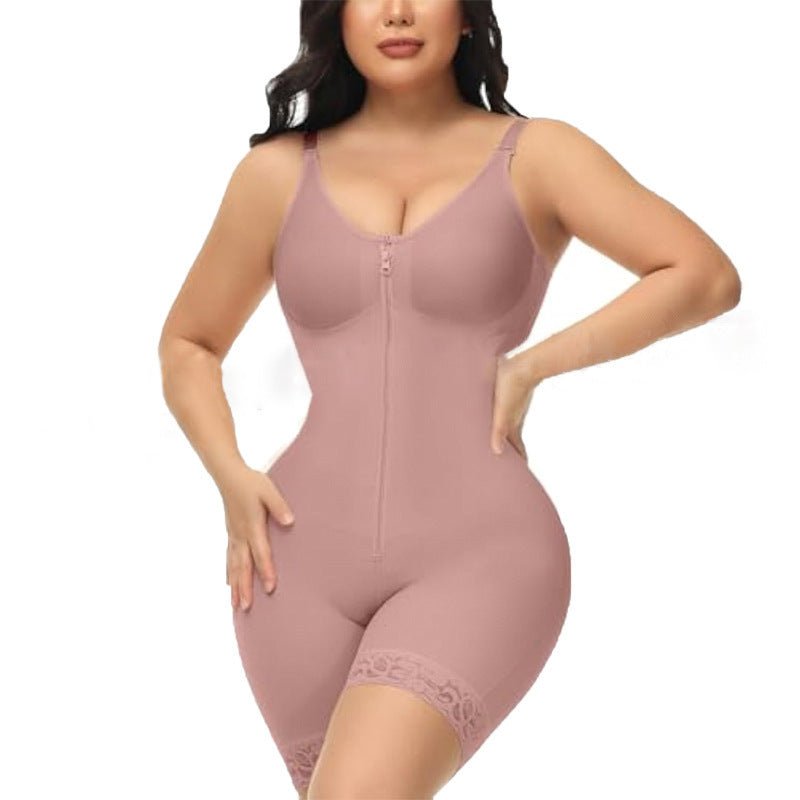 FAJAS COLOMBIANAS LOW CUT SHAPEWEAR TUMMY CONTROL BUTT LIFTER SHAPER WITH ZIPPER CROTCH DETACHABLE SHOULDER STRAP
