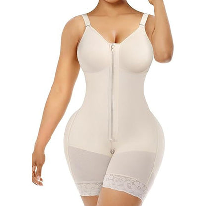 FAJAS COLOMBIANAS LOW CUT SHAPEWEAR TUMMY CONTROL BUTT LIFTER SHAPER WITH ZIPPER CROTCH DETACHABLE SHOULDER STRAP