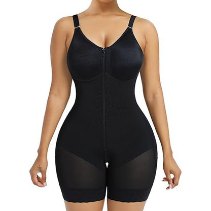 FAJAS COLOMBIANAS LOW CUT SHAPEWEAR TUMMY CONTROL BUTT LIFTER SHAPER WITH ZIPPER CROTCH DETACHABLE SHOULDER STRAP