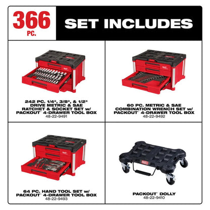 366-Piece Professional Tool Set + Rolling Storage System