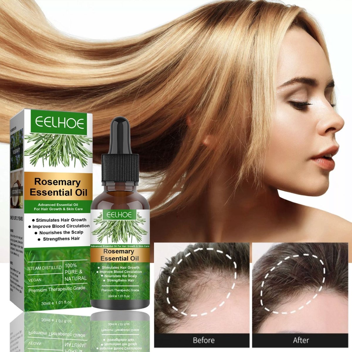 Rosemary Anti-Breakage Nourishing Hair Care Oil (One Free with Therapy Brush)