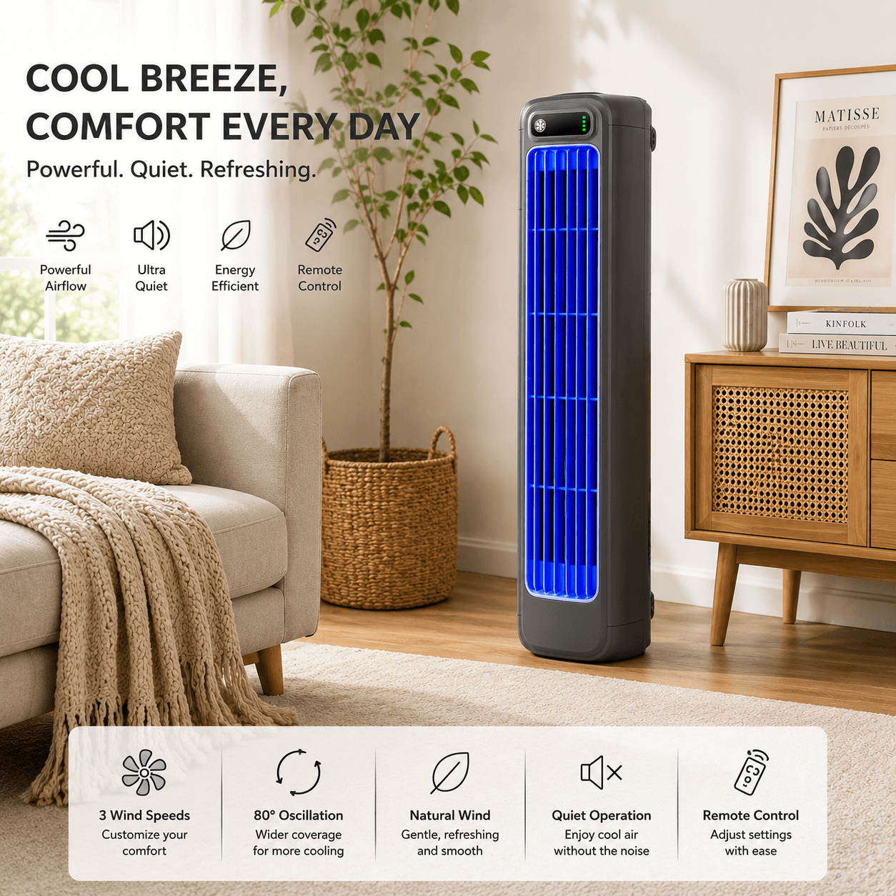 Portable Desktop Cooling Fan | Quiet Personal Air Cooler