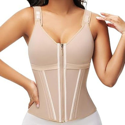 WAIST SHAPEWEAR WITH BRA TUMMY CONTROL GIRDLE WORKOUT SHAPEWEAR WITH ADJUSTABLE SHOULDER STRAP