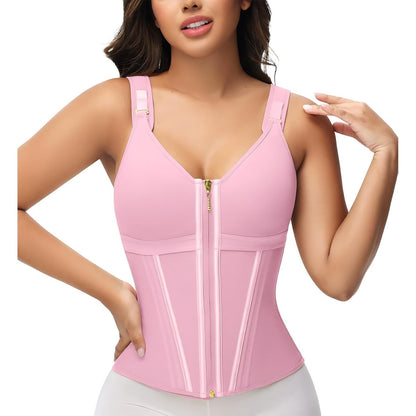 WAIST SHAPEWEAR WITH BRA TUMMY CONTROL GIRDLE WORKOUT SHAPEWEAR WITH ADJUSTABLE SHOULDER STRAP